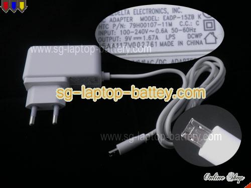  image of HTC 79H00107-11M ac adapter, 9V 1.67A 79H00107-11M Notebook Power ac adapter DELTA9V1.67A15W-HTC-EU-W