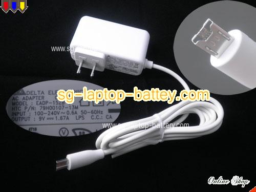  image of HTC 79H00107-13M ac adapter, 9V 1.67A 79H00107-13M Notebook Power ac adapter DELTA9V1.67A15W-HTC-US-W