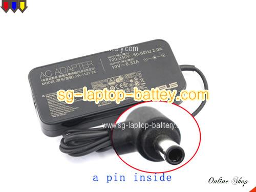  image of ASUS PA-1121-28 ac adapter, 19V 6.32A PA-1121-28 Notebook Power ac adapter ASUS19V6.32A120W-4.5x3.0mm-Slim