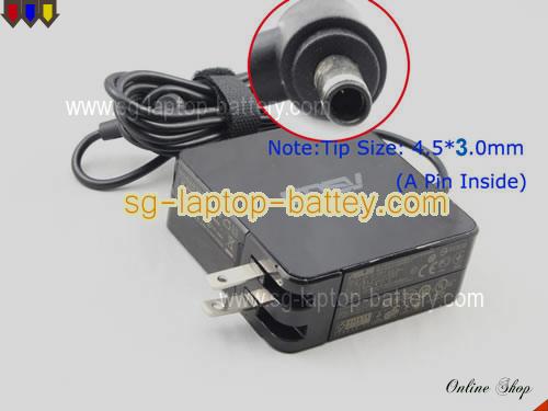 ASUS U38DT adapter, 19V 3.42A U38DT laptop computer ac adaptor, ASUS19V3.42A-4.5x3.0mm-SQ-US