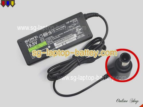 SONY VGN-E71B/S adapter, 19.5V 3.9A VGN-E71B/S laptop computer ac adaptor, SONY19.5V3.9A75W-6.5x4.4mm