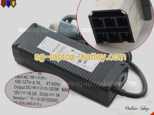  image of MICROSOFT X815555-003 ac adapter, 12V 16.5A X815555-003 Notebook Power ac adapter MICROSOFT12V16.5A198W-100-127V-6holes