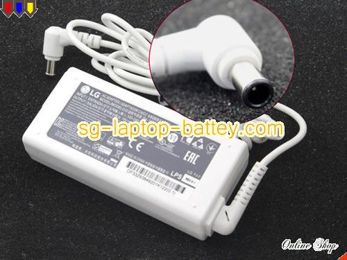 LG 22CV241-W adapter, 19V 3.42A 22CV241-W laptop computer ac adaptor, LG19V3.42A65W-6.5x4.4mm-W