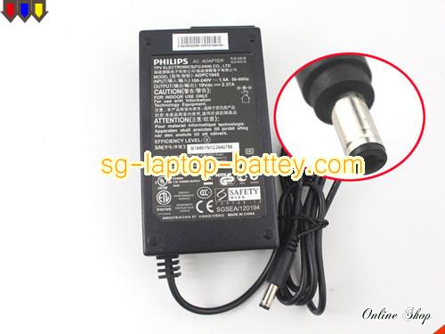 PHILIPS 224E5Q adapter, 19V 2.37A 224E5Q laptop computer ac adaptor, PHILIPS19V2.37A45W-5.5x2.5mm