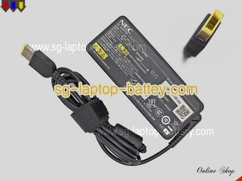 NEC PC-HF750AAB adapter, 20V 3.25A PC-HF750AAB laptop computer ac adaptor, NEC20V3.25A-65W-rectangle-pin-LONG