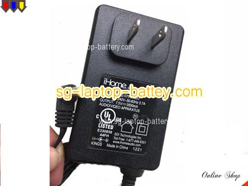 IHOME ID85 adapter, 7.5V 3.5A ID85 laptop computer ac adaptor, IHOME7.5V3.5A26.25W-5.5x2.1mm-US