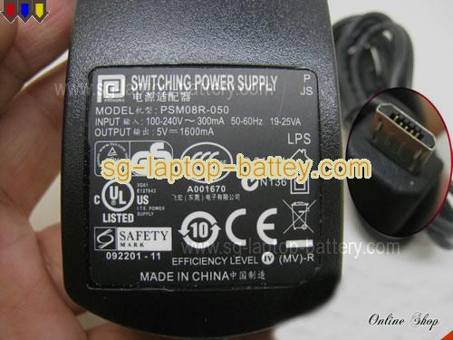  image of PHIHONG PSM08R-050 ac adapter, 5V 1.6A PSM08R-050 Notebook Power ac adapter PHIHONG5V1.6A8W