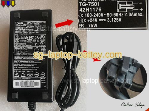 TCXWAVE 6140-14C adapter, 24V 3.125A 6140-14C laptop computer ac adaptor, YEAR24V3.125A75W-3pin-LF