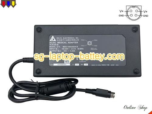  image of DELTA MDS150AAS24B ac adapter, 24V 6.25A MDS150AAS24B Notebook Power ac adapter DELTA24V6.25A150W-4PIN-M