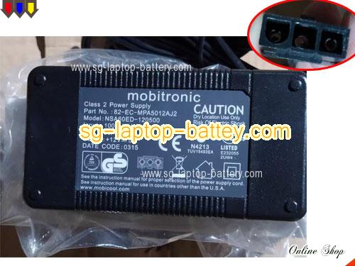  image of MOBITRONIC NSA60ED-120500 ac adapter, 12V 5A NSA60ED-120500 Notebook Power ac adapter MOBITRONIC12V5A60W-3Pins