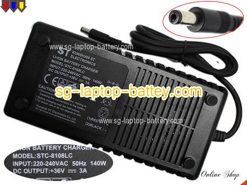  image of ST STC-8108LC ac adapter, 36V 3A STC-8108LC Notebook Power ac adapter ST36V3A108W-5.5x2.1mm-220-240V