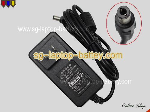  image of SUN SUN-1200300 ac adapter, 12V 3A SUN-1200300 Notebook Power ac adapter SUN12V3A36W-5.5x2.1mm-US