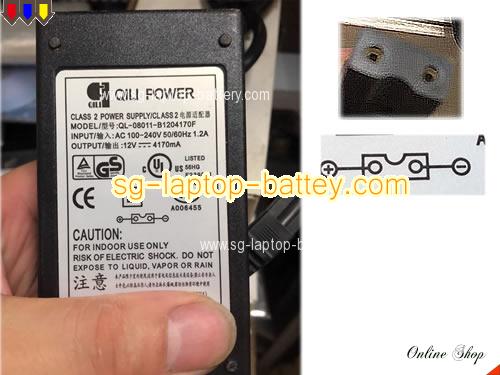  image of QILI POWER QL-08011-B1204170F ac adapter, 12V 4.17A QL-08011-B1204170F Notebook Power ac adapter QILIPOWER12V4.17A50W-2Holes