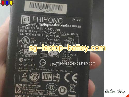  image of PHIHONG PSA45U-201 ac adapter, 12V 1.5A PSA45U-201 Notebook Power ac adapter PHIHONG12V1.5A38W-PSA45U-201