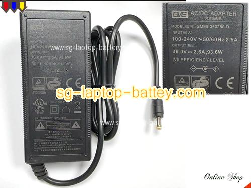  image of GVE GM95-360260-D ac adapter, 36V 2.6A GM95-360260-D Notebook Power ac adapter GVE36V2.6A93.6W-5.5x21mm