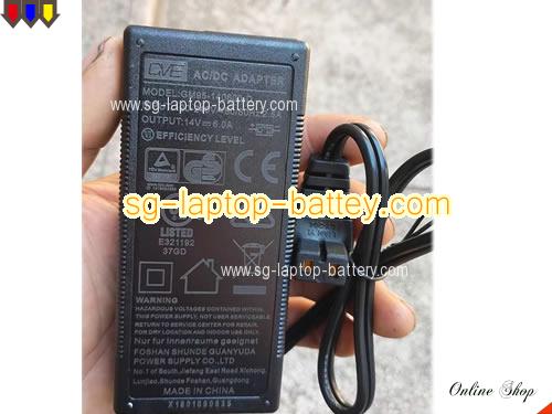  image of GVE GM95-140600-D ac adapter, 14V 6A GM95-140600-D Notebook Power ac adapter GVE14V6A84W-RF-2Holes