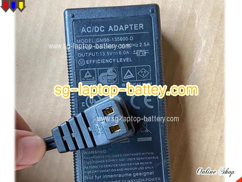  image of GVE GM95-135600-D ac adapter, 13.5V 6A GM95-135600-D Notebook Power ac adapter GVE13.5V6A81W-RF-2Holes