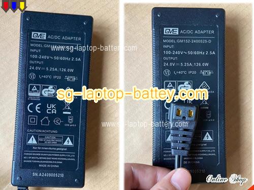  image of GVE GM152-2400525-D ac adapter, 24V 5.25A GM152-2400525-D Notebook Power ac adapter GVE24V5.25A126W-RF-2Holes