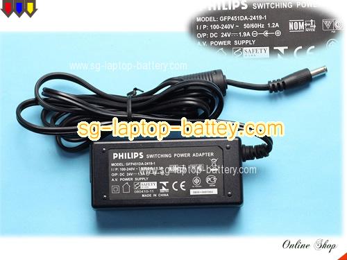  image of PHILIPS GF451DA-2419-1 ac adapter, 24V 1.9A GF451DA-2419-1 Notebook Power ac adapter PHILIPS24V1.9A45.6W-5.5x2.1mm