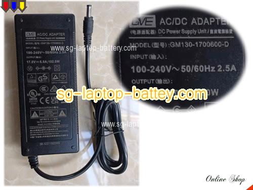  image of GVE GM130-1700600-D ac adapter, 17V 6A GM130-1700600-D Notebook Power ac adapter GVE17V6A102W-5.5x2.5mm