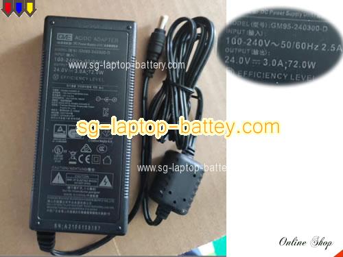  image of GVE GM95-240300-D ac adapter, 24V 3A GM95-240300-D Notebook Power ac adapter GVE24V3A72W-5.5x2.1mm