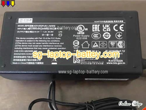  image of HUNTKEY HKA06554012-7Y ac adapter, 54V 1.2A HKA06554012-7Y Notebook Power ac adapter HOIOTO54V1.2A64.8W-5.5x1.7mm