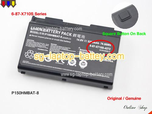 Genuine CLEVO P170SM Battery For laptop 5200mAh, 76.96Wh , 14.8V, Black , Li-ion