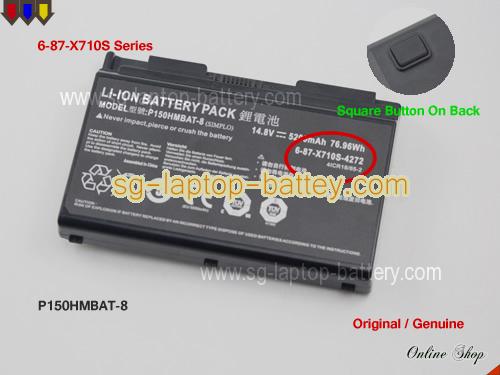 Genuine CLEVO P170SM-A Battery For laptop 5200mAh, 76.96Wh , 14.8V, Black , Li-ion