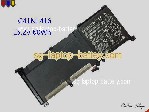 Genuine ASUS G501jw Battery For laptop 4400mAh, 60Wh , 15.2V, Black , Li-ion