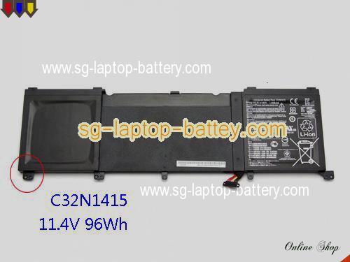 Genuine ASUS G501jw Battery For laptop 8420mAh, 96Wh , 11.4V, Black , Li-ion