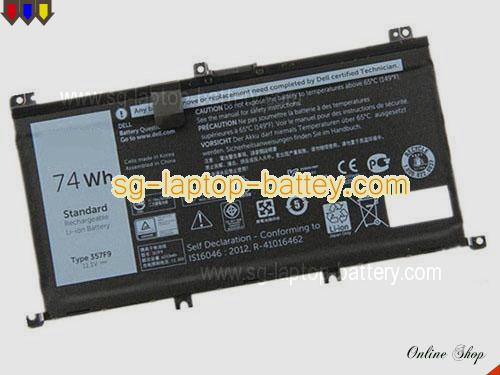 Genuine DELL Inspiron I7559-7512GRY Battery For laptop 74Wh, 11.1V,  , Li-ion