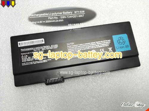 Genuine MSI S9N-724H201-M47 Battery For laptop 2000mAh, 29.6Wh , 14.8V, Black , Li-ion