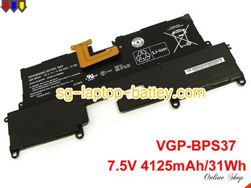 Genuine SONY SVP132A1CL Battery For laptop 4125mAh, 31Wh , 7.5V, Black , Li-ion