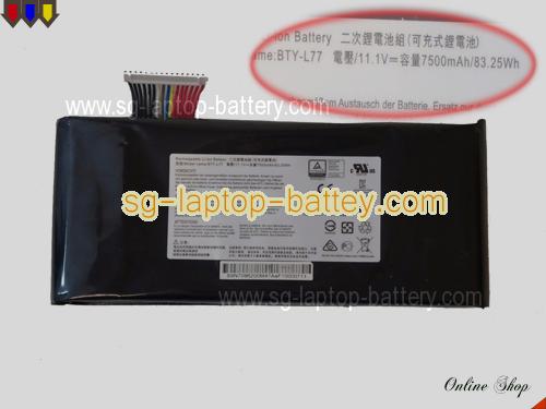 Genuine MSI GT72 6QF Battery For laptop 7500mAh, 83.25Wh , 11.1V, Black , Li-ion