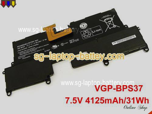 Genuine SONY SVP11216PXB Battery For laptop 4125mAh, 31Wh , 7.5V, Black , Li-ion