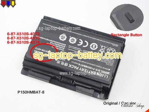 Genuine CLEVO P150emx Battery For laptop 5200mAh, 76.96Wh , 14.8V, Black , Li-ion