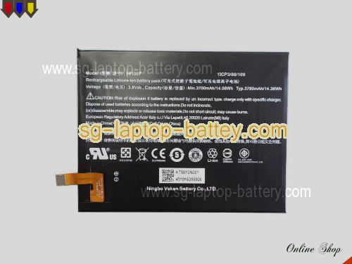 Genuine ACER Iconia Talk S A1724 Battery For laptop 3780mAh, 14.06Wh , 3.8V, Black , Li-Polymer