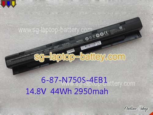 Genuine CLEVO N750S Battery For laptop 2950mAh, 44Wh , 14.8V, Black , Li-ion