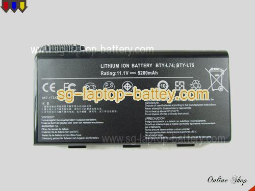 MSI CX500-607SK Replacement Battery 5200mAh 11.1V Black Li-lion