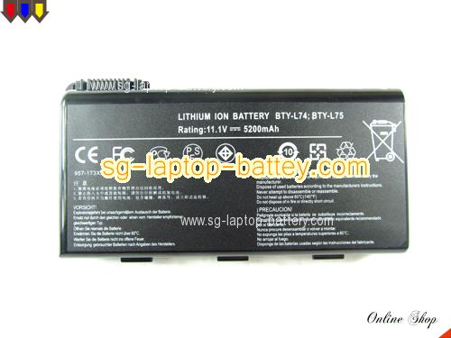 MSI CX623-P6033W7P Replacement Battery 5200mAh 11.1V Black Li-lion