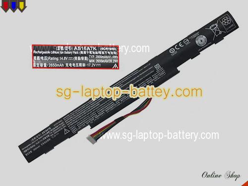 Genuine ACER Aspire E5-575G-513W Battery For laptop 2800mAh, 41.4Wh , 14.8V, Black , Li-ion