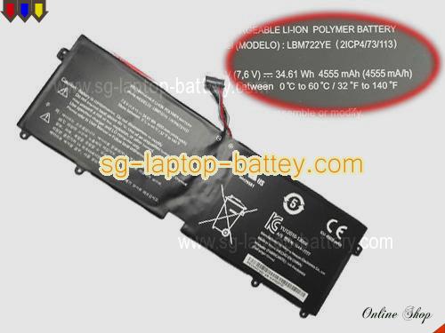 Genuine LG Gram 14Z950-GR3GK Battery For laptop 4555mAh, 34.61Wh , 7.6V, Black , Li-ion