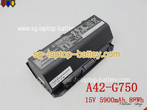 Genuine ASUS G750JY-T4051H Battery For laptop 5900mAh, 88Wh , 15V, Black , Li-ion