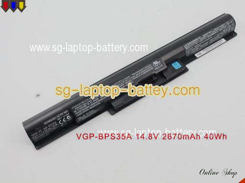 Genuine SONY SVF15329CW Battery For laptop 2670mAh, 40Wh , 14.8V, Black , Li-ion