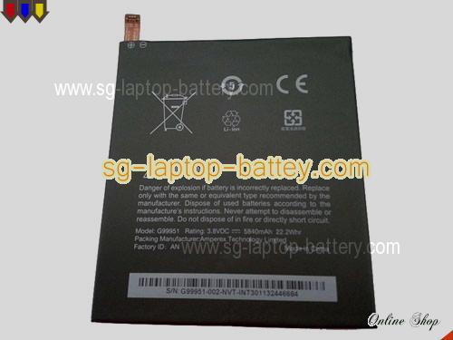 OTHER G99951 Battery 5840mAh, 22.2Wh  3.8V Black Li-Polymer