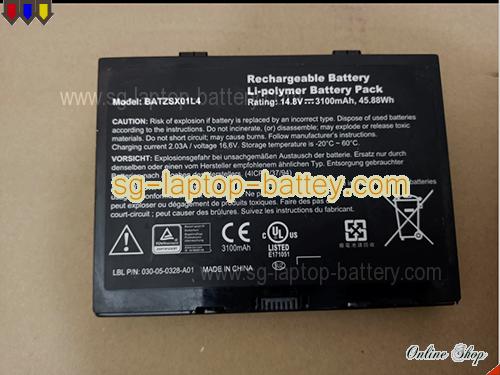 Genuine XPLORE Ix125R2 Battery For laptop 3100mAh, 45.88Wh , 14.8V, Black , Li-Polymer