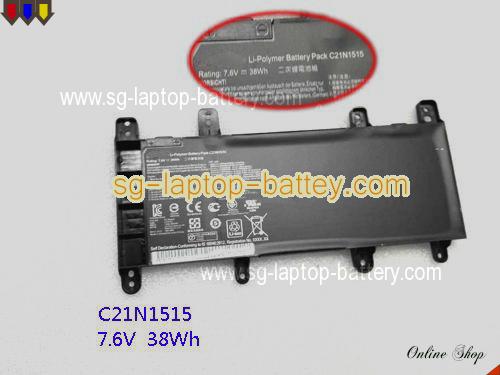 Genuine ASUS F756UQ-TY355T Battery For laptop 4840mAh, 38Wh , 7.6V, Black , Li-ion