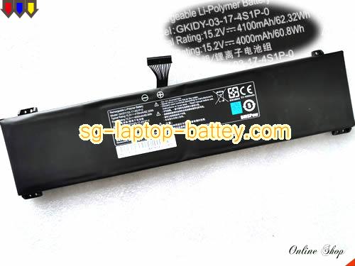 GETAC GLIDK-03-17-3S2P-0 Battery 4100mAh, 62.32Wh  15.2V Black Li-Polymer