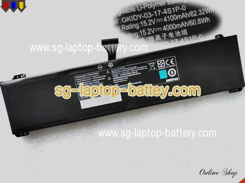 Genuine CYBERPOWER C Series Battery For laptop 4100mAh, 62.32Wh , 15.2V, Black , Li-Polymer