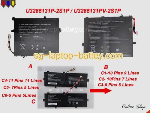 JUMPER U3285131P-2S1P Battery 5000mAh, 38Wh  7.6V Black Li-ion